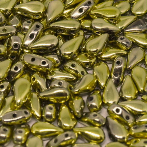 3mm x 6mm Drop Duo Bead - 2 Hole - Crystal Amber Full - 00030-26440 - 30 Piece Bag