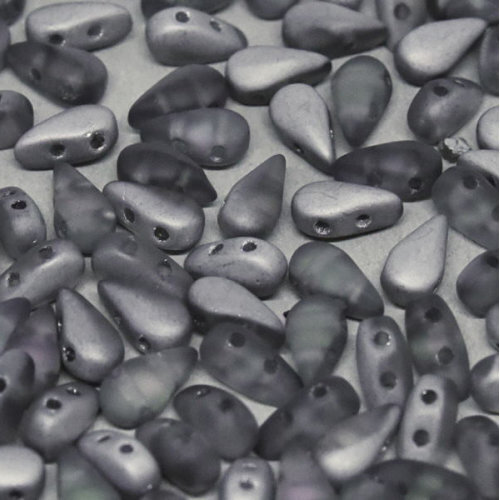 3mm x 6mm Drop Duo Bead - 2 Hole - Crystal Vitrail Light Matte - 00030-26576 - 30 Piece Bag