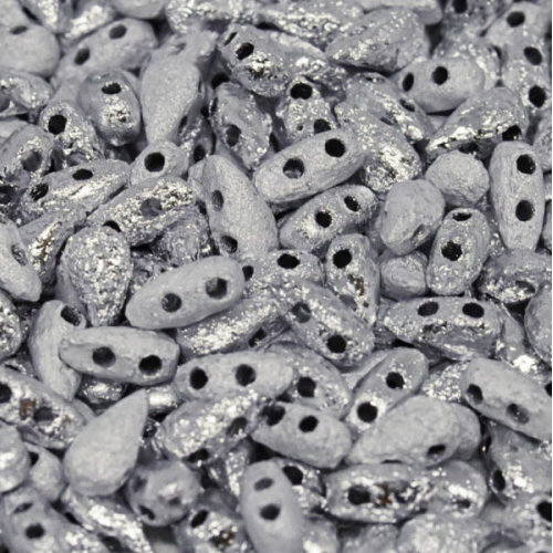 3mm x 6mm Drop Duo Bead - 2 Hole - Crystal Labrador Full Etched - 00030-27080 - 30 Piece Bag