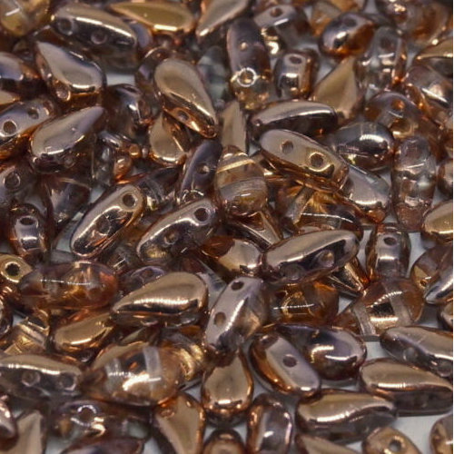 3mm x 6mm Drop Duo Bead - 2 Hole - Crystal Capri Gold  - 00030-27101