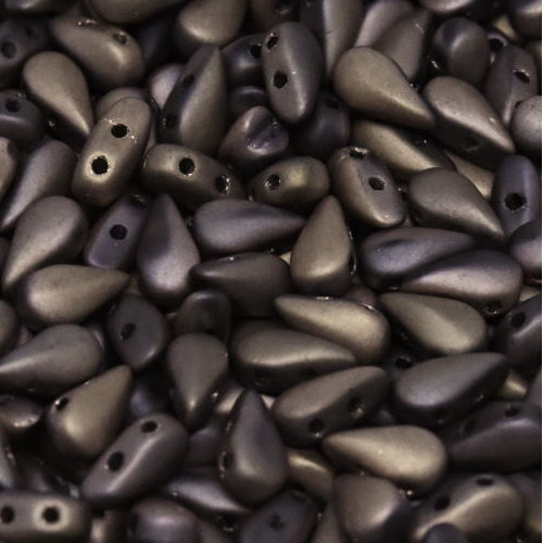 3mm x 6mm Drop Duo Bead - 2 Hole - Crystal Capri Gold Full Matte - 00030-27170 - 30 Piece Bag