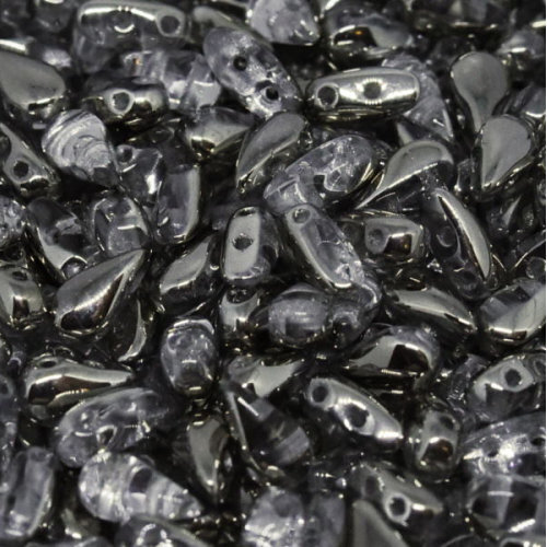 3mm x 6mm Drop Duo Bead - 2 Hole - Crystal Argentic - 00030-27501
