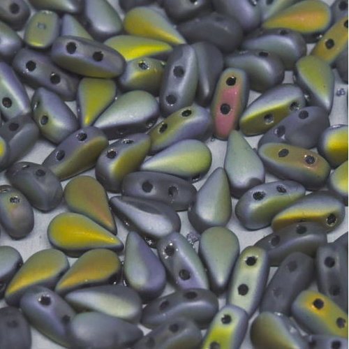 3mm x 6mm Drop Duo Bead - 2 Hole - Crystal Marea Full Matted - 00030-28073 - 30 Piece Bag