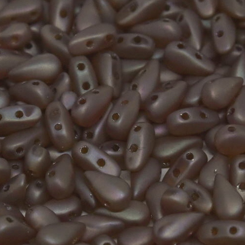 3mm x 6mm Drop Duo Bead - 2 Hole - Crystal Apricot Medium Full Matte - 00030-29173 - 30 Piece Bag