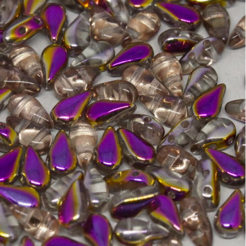 3mm x 6mm Drop Duo Bead - 2 Hole - Crystal Sliperit - 00030-29500