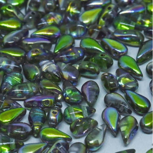 3mm x 6mm Drop Duo Bead - 2 Hole - Crystal Magic Orchid - 00030-95000 - 30 Piece Bag