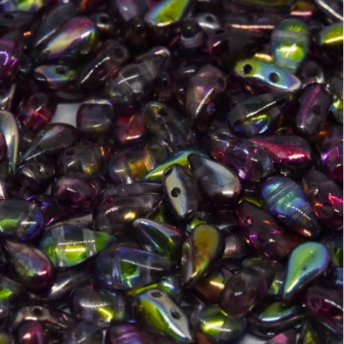 3mm x 6mm Drop Duo Bead - 2 Hole - Crystal Magic Wine - 00030-95200