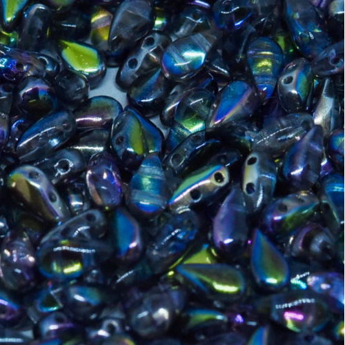 3mm x 6mm Drop Duo Bead - 2 Hole - Crystal Magic Purple - 00030-95500