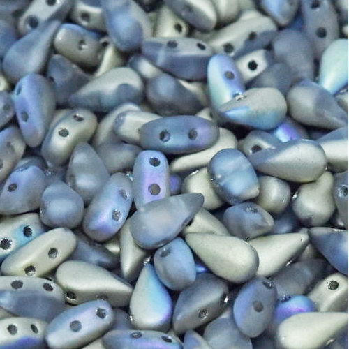 3mm x 6mm Drop Duo Bead - 2 Hole - Crystal Golden Rainbow Matte - 00030-98576 - 30 Piece Bag