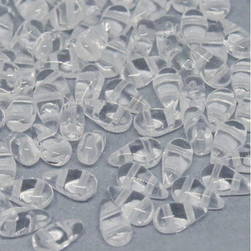 3mm x 6mm Drop Duo Bead - 2 Hole - Crystal - 00030