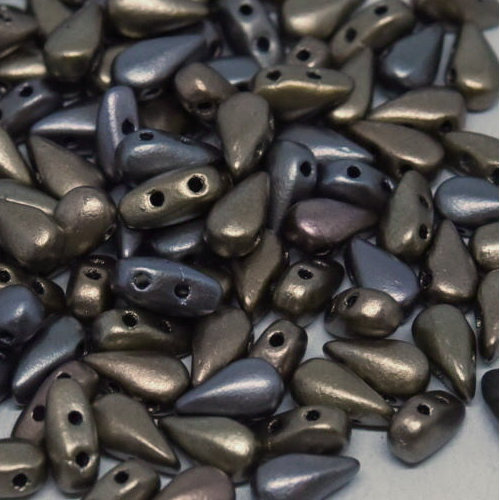 3mm x 6mm Drop Duo Bead - 2 Hole - Zinc Iris - 01670