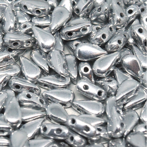 3mm x 6mm Drop Duo Bead - 2 Hole - Chalk White Labrador Full - 03000 -27000 - 30 Piece Bag