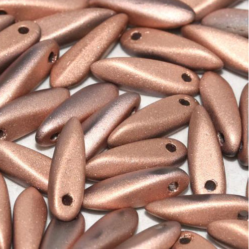 3mm x 11mm Dagger Bead - Crystal Capri Gold Full Matted - 00030-27170 - 25 Piece Bag