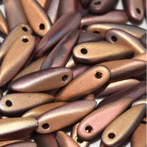 3mm x 11mm Dagger Bead - Crystal Capri Rose Full Matted - 00030-27243 - 25 Piece Bag