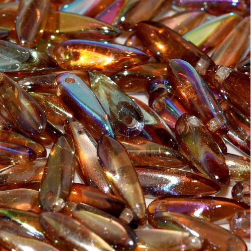3mm x 11mm Dagger Bead - Crystal Brown Rainbow - 00030-98532