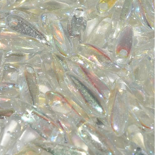 3mm x 11mm Dagger Bead - Crystal Green Rainbow - 00030-98539 - 25 Piece Bag