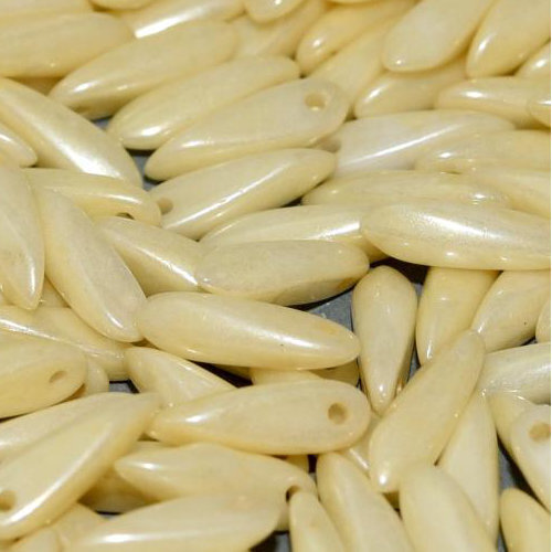 3mm x 11mm Dagger Bead - Chalk White Cream Luster - 03000-14401
