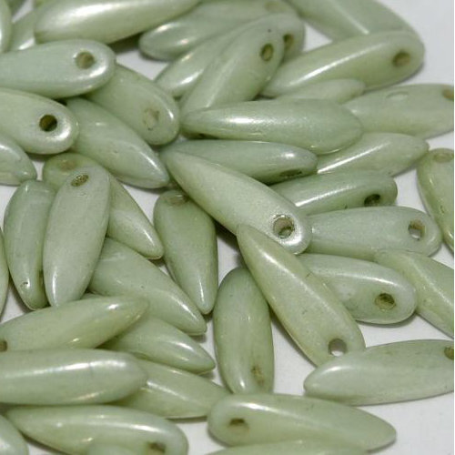 3mm x 11mm Dagger Bead - Chalk White Mint Luster - 03000-14457