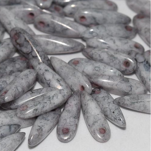 3mm x 11mm Dagger Bead - Chalk White Teracota Copper - 03000-15435