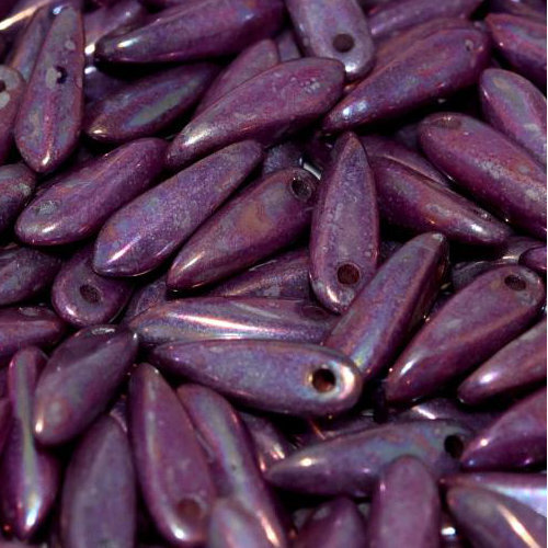 3mm x 11mm Dagger Bead - Chalk White Iris - 03000-15781 - 25 Piece Bag