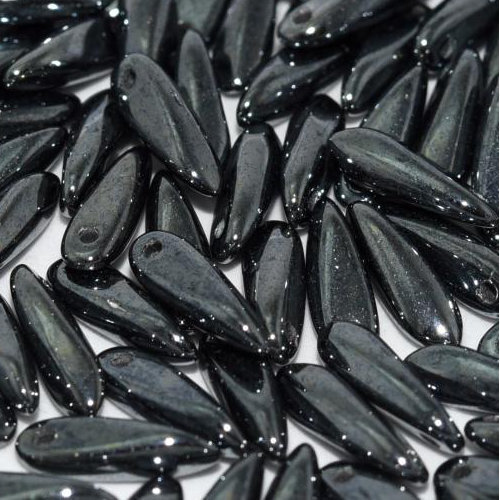 3mm x 11mm Dagger Bead - Jet Hematite - 23980-14400