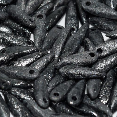 3mm x 11mm Dagger Bead - Jet Etched Hematite - 23980-14400E