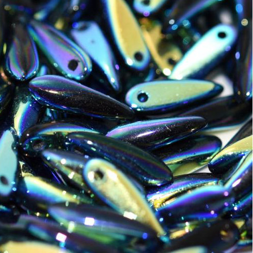 3mm x 11mm Dagger Bead - Jet AB Full - 23980-28703