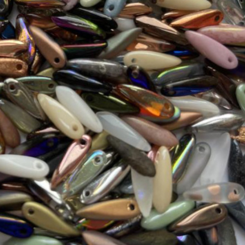 3mm x 11mm Dagger Bead - Mix - MIX-311 - 5gm Bag