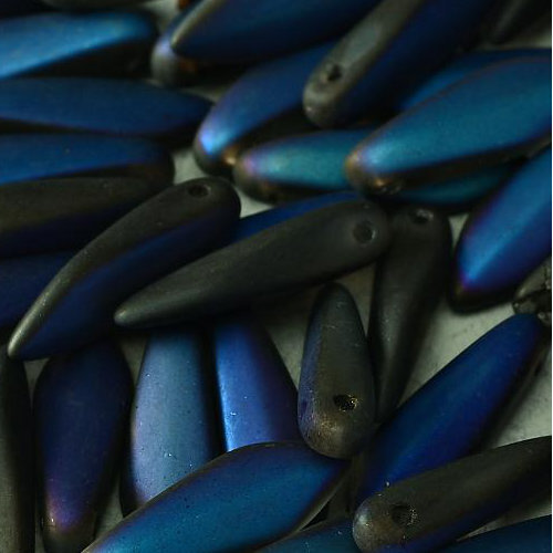 5mm x 16mm Dagger Bead - Crystal Azuro Full Matted - 00030-22273 - 25 Piece Bag