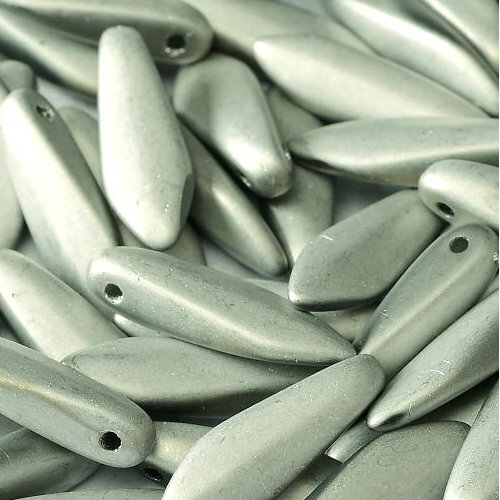 5mm x 16mm Dagger Bead - Crystal Labrador Full Matted - 00030-27070 - 25 Piece Bag