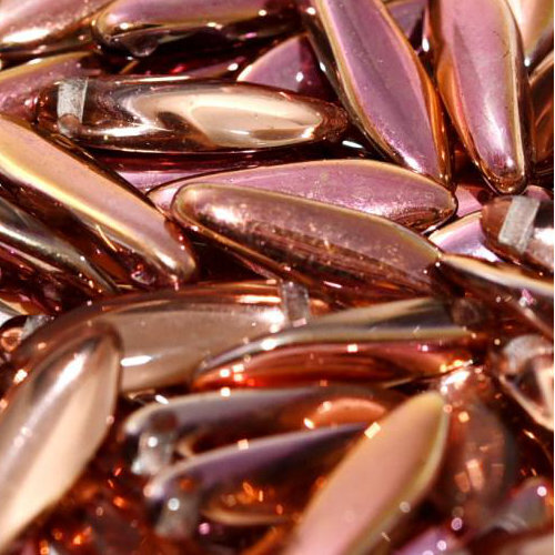 5mm x 16mm Dagger Bead - Crystal Capri Rose - 00030-27141 - 25 Piece Bag