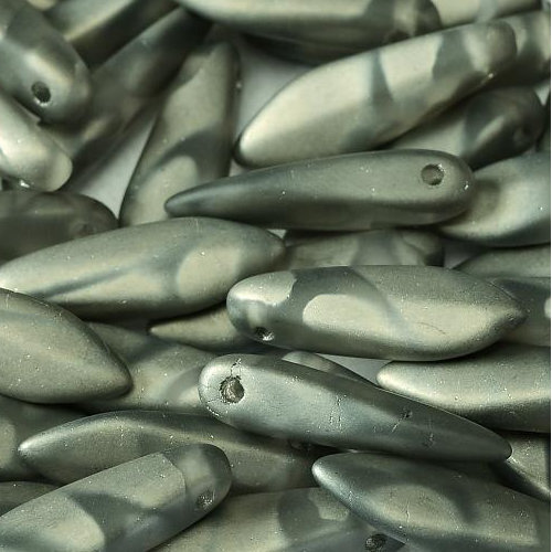 5mm x 16mm Dagger Bead - Crystal Chrome Stripes Matted - 00030-2747V