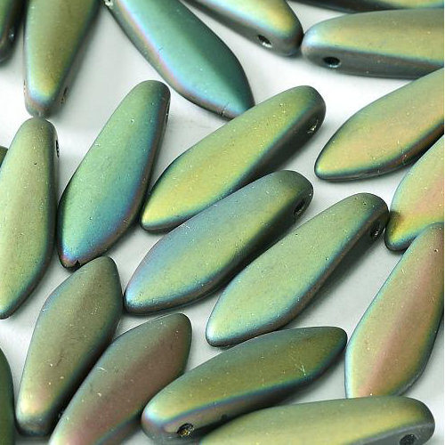 5mm x 16mm Dagger Bead - Crystal Vitrail Full Matted - 00030-28170 - 25 Piece Bag
