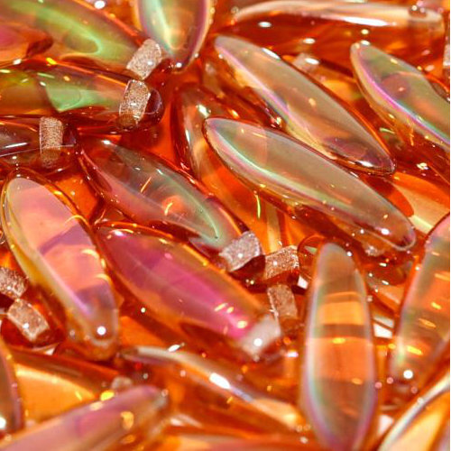 5mm x 16mm Dagger Bead - Crystal Apricot Medium - 00030-29121 - 25 Piece Bag