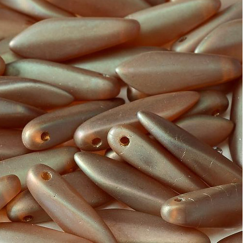 5mm x 16mm Dagger Bead - Crystal Full Apricot Medium Matted - 00030-29173
