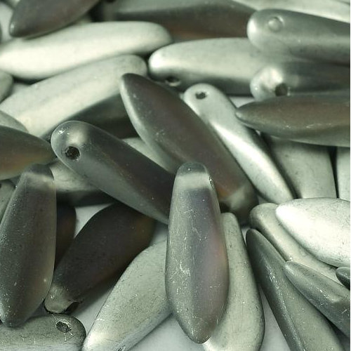 5mm x 16mm Dagger Bead - Crystal Bermuda Blue Matted - 00030-29676 - 25 Piece Bag