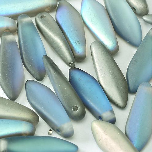 5mm x 16mm Dagger Bead - Crystal Graphite Rainbow Matted - 00030-98577