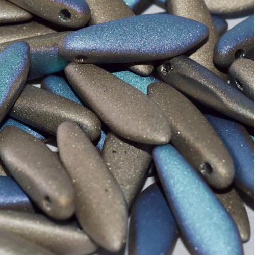 5mm x 16mm Dagger Bead - Crystal Glittery Argentic Matted - 00030-98854 - 25 Piece Bag