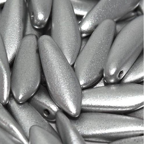 5mm x 16mm Dagger Bead - Aluminium Silver  - 01700 - 25 Piece Bag