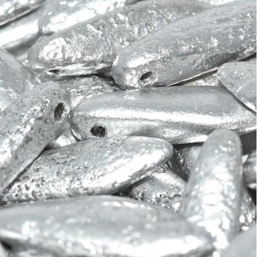 5mm x 16mm Dagger Bead - Etched Aluminium Silver  - 01700E