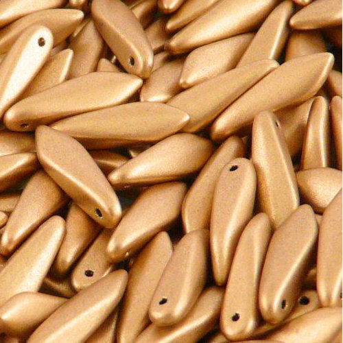 5mm x 16mm Dagger Bead - Aztec Gold  - 01710 - 25 Piece Bag