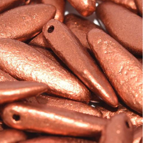 5mm x 16mm Dagger Bead - Etched Copper  - 01750E - 25 Piece Bag
