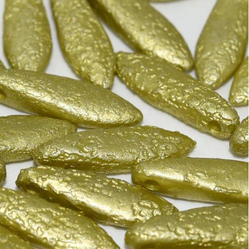 5mm x 16mm Dagger Bead - Alabaster Metallic Chartreuse Etched - 02010-29482E - 25 Piece Bag