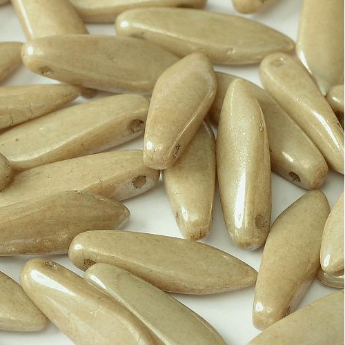 5mm x 16mm Dagger Bead - Chalk White Latte Luster - 03000-14419