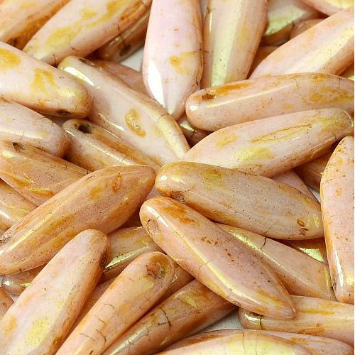 5mm x 16mm Dagger Bead - Chalk White Roman Rose - 03000-65491