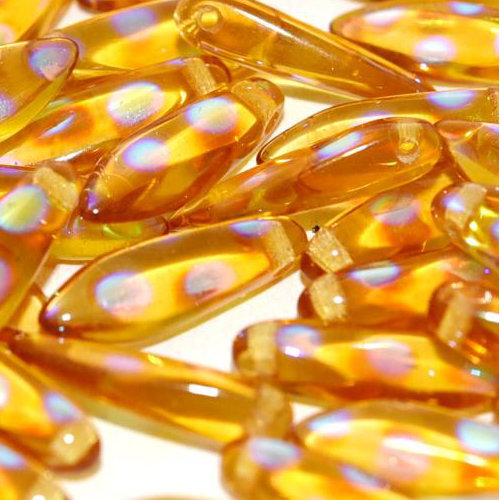 5mm x 16mm Dagger Bead - Topaz AB Dots - 10060-2870A