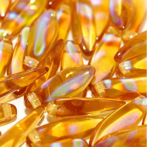5mm x 16mm Dagger Bead - Topaz AB Stripes - 10060-2870V