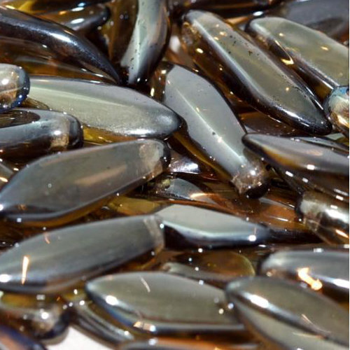 5mm x 16mm Dagger Bead - Smoke Topaz Full Argent Flare - 10230-24203 - 25 Piece Bag