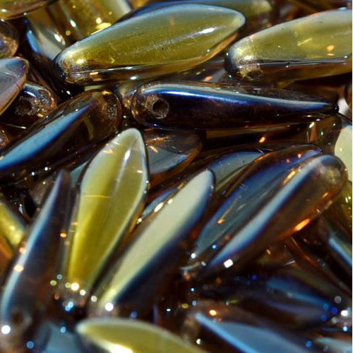 5mm x 16mm Dagger Bead - Smoke Topaz Full Light AB - 10230-28303 - 25 Piece Bag