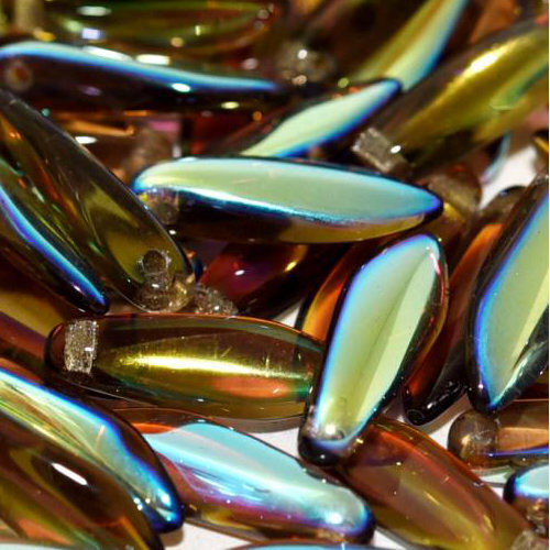 5mm x 16mm Dagger Bead - Smoke Topaz AB - 10230-28701 - 25 Piece Bag